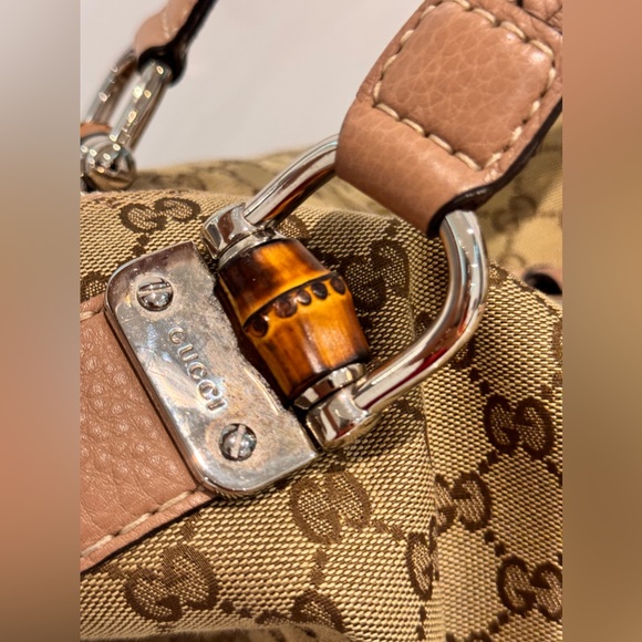 Authentic Pre-Owned Gucci Bamboo Bar Shoulder Bag GG Canvas Medium - Picture 7 of 17